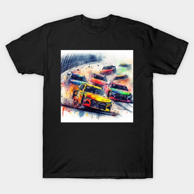 Artistic illustration of Stock car racing T-Shirt by WelshDesigns